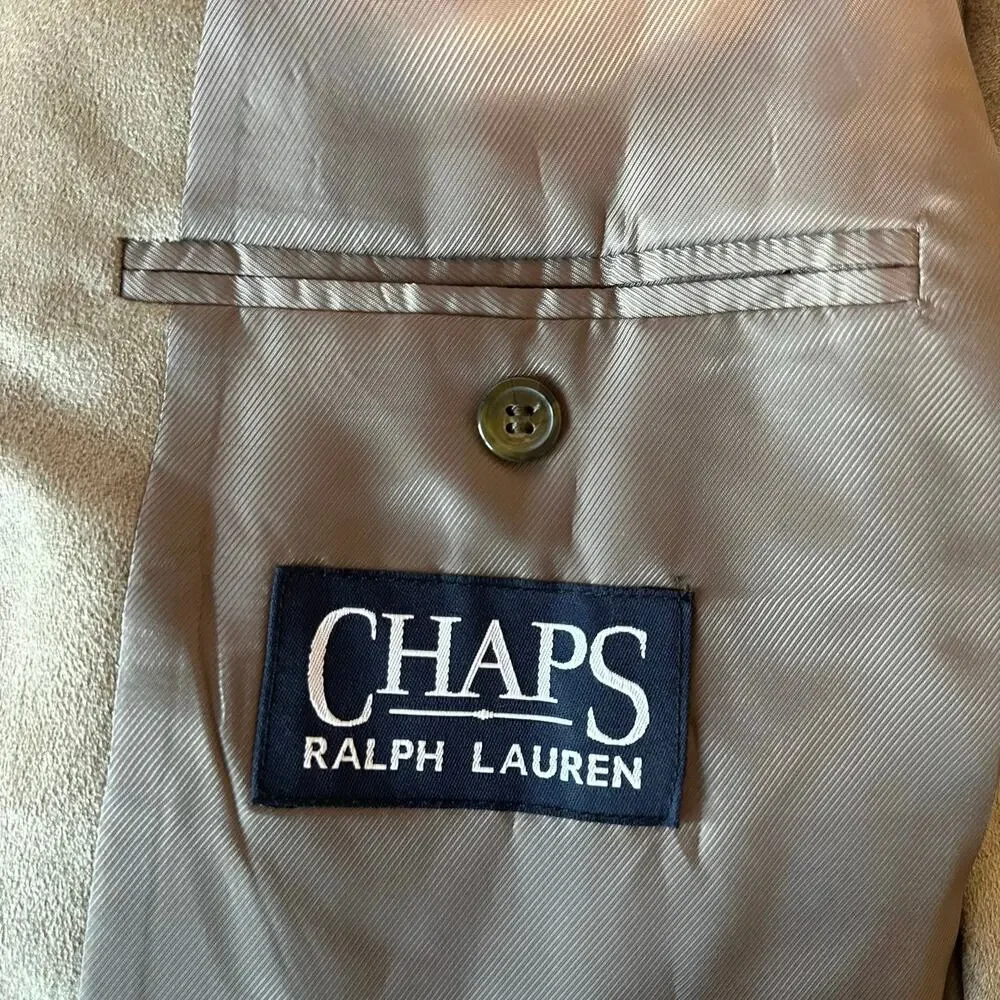 Chaps Ralph Lauren Men’s Faux Suede‎ Soft Blazer Sport Coat Suit Jacket Size 46L